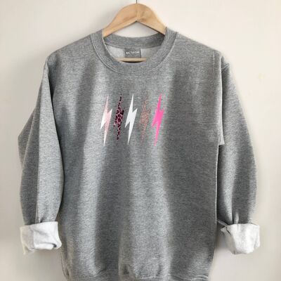 LOVE mix lightning bolt sweatshirt , Berry