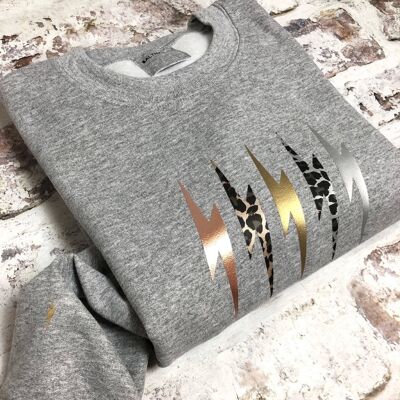 Metallic mix lightning bolt sweatshirt , Navy