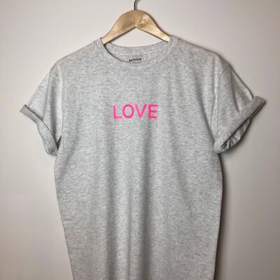 Neon Love t-shirt , Grey