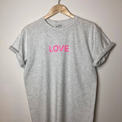 Neon Love t-shirt , Mid Grey