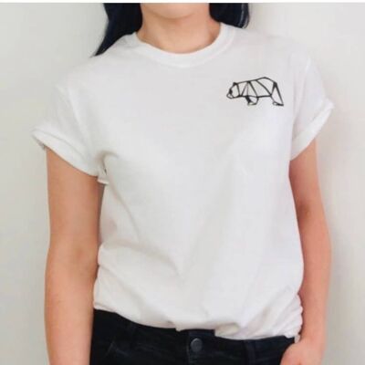 Origami panda t-shirt , navy