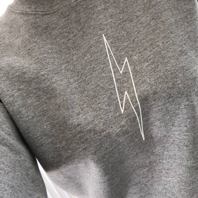 Outline lightning bolt sweatshirt , Mid Grey