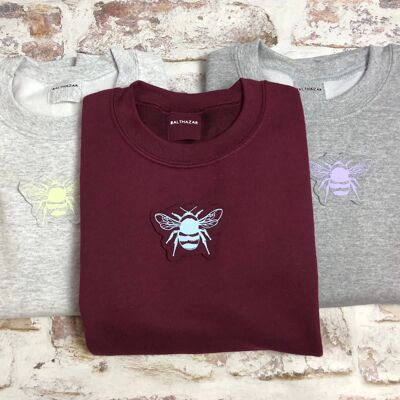 Pastel bee sweatshirt , berry
