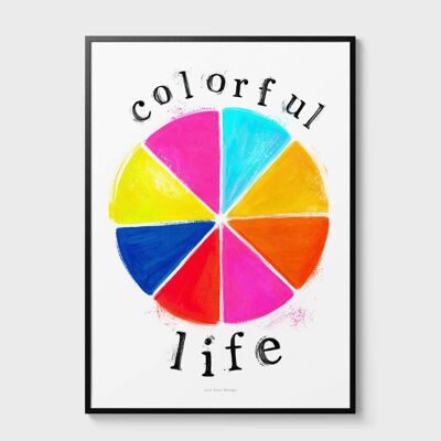 Vida colorida A5 | Cartel de ilustración Lámina artística