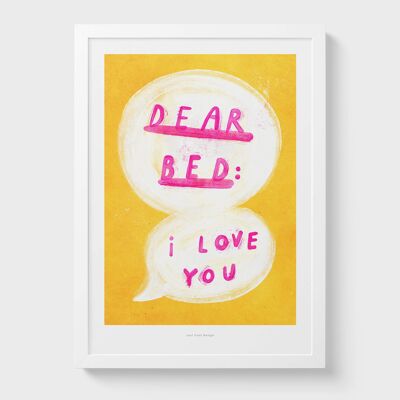 A5 Caro letto, ti amo | Citazione Poster Art Print