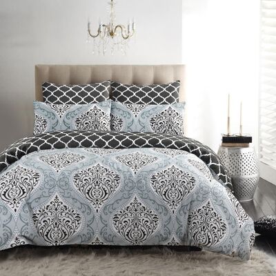 Hotel Quality Duvet Cover Sets 100% Egyptian Cotton Quilt Covers Bedding Set with Pillowcases. - Double , Damask