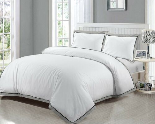 Mayfair Duvet Cover Set 400 Thread Count 100% Egyptian Cotton Quilt Covers Bedding Sets - Double - Mayfair 400 Thread Count , White