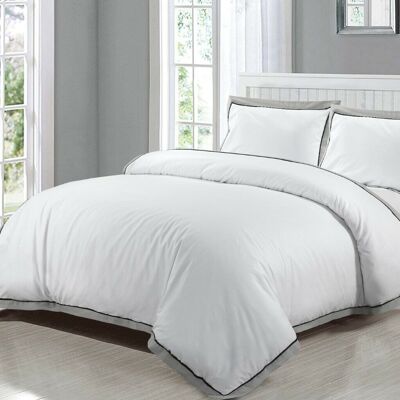 Mayfair Duvet Cover Set 400 Thread Count 100% Egyptian Cotton Quilt Covers Bedding Sets - Double - Mayfair 400 Thread Count , White