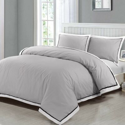 Mayfair Duvet Cover Set 400 Thread Count 100% Egyptian Cotton Quilt Covers Bedding Sets - Double - Mayfair 400 Thread Count , Grey