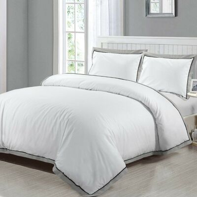 Mayfair Duvet Cover Set 400 Thread Count 100% Egyptian Cotton Quilt Covers Bedding Sets - King - Mayfair 400 Thread Count , White