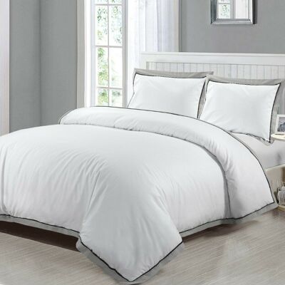 Mayfair Duvet Cover Set 400 Thread Count 100% Egyptian Cotton Quilt Covers Bedding Sets - Super King - Mayfair 400 Thread Count , White