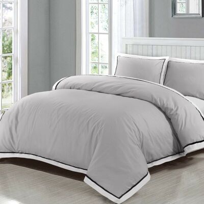 Mayfair Duvet Cover Set 400 Thread Count 100% Egyptian Cotton Quilt Covers Bedding Sets - Super King - Mayfair 400 Thread Count , Grey