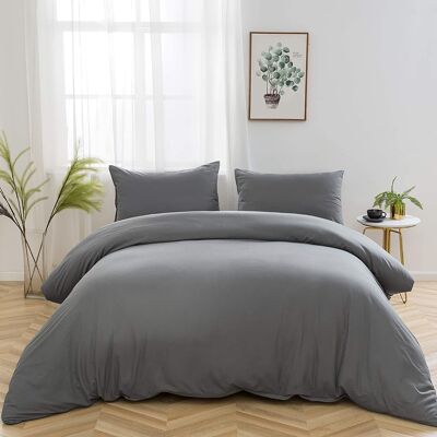 Mayfair Duvet Cover Set 400 Thread Count 100% Egyptian Cotton Quilt Covers Bedding Sets - Double - Satin 600 Thread Count , Grey