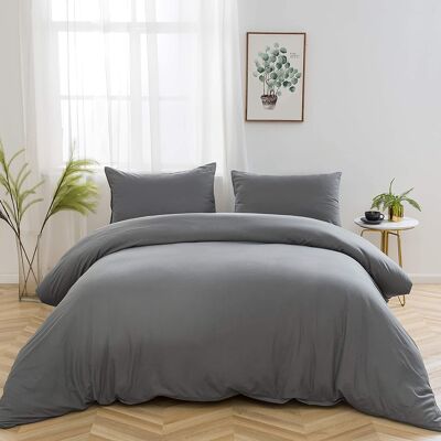 Mayfair Duvet Cover Set 400 Thread Count 100% Egyptian Cotton Quilt Covers Bedding Sets - King - Satin 600 Thread Count , Grey