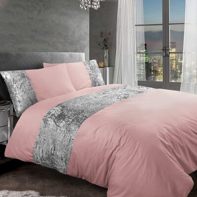 Crushed Velvet Duvet Cover With Pillow Cases 100% Egyptian Cotton Bedding Sets Double King Super King Size - Double , Double