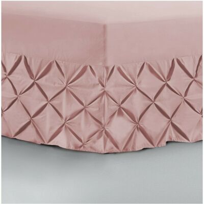 Pin Tuck Funda nórdica con funda de almohada Juego de cama 100% algodón egipcio Doble King Size - Pintuck Valance, Pink