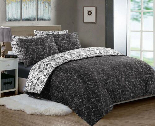 Printed Duvet Cover with Pillowcases 100% Cotton Double King Super King Size Bedding Sets - Double , Double