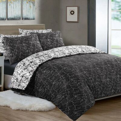 Printed Duvet Cover with Pillowcases 100% Cotton Double King Super King Size Bedding Sets - Double , Double