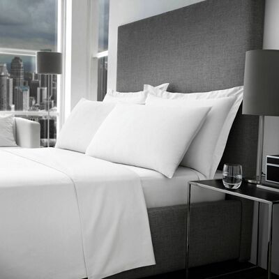 Flat Sheet 500 Thread Count 100% Egyptian Cotton Bed Sheets Double King Super King Size - Double , White