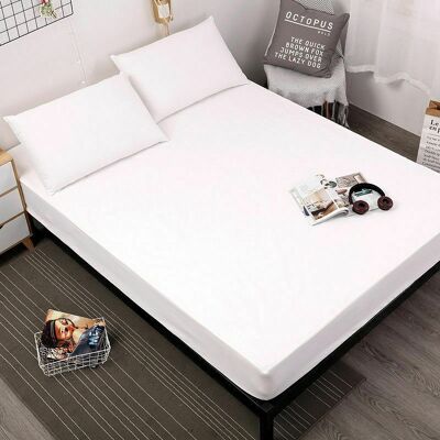 Drap-housse 600 fils au pouce carré 100% coton égyptien draps de lit de qualité hôtelière - Double - 40 cm de profondeur supplémentaire, blanc