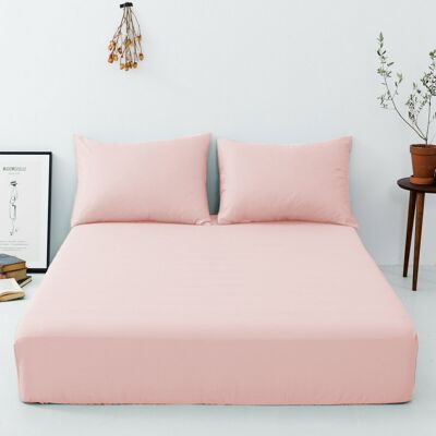 Drap-housse 200 fils/cm² 100 % coton égyptien Draps de lit de qualité hôtelière toutes tailles – Super King, rose