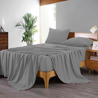 400 Thread Count Flat Sheet 100% Egyptian Cotton Top Sheets Double King Super King Bed Size - Double Flat Sheet , Grey