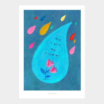 A5 Sin lluvia, sin flores | Cartel de illustración Lamina artistica