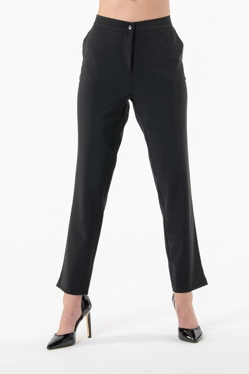 Crepe pants with elastic at waist