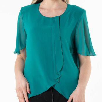 Blouse mousseline devant asymétrique 1