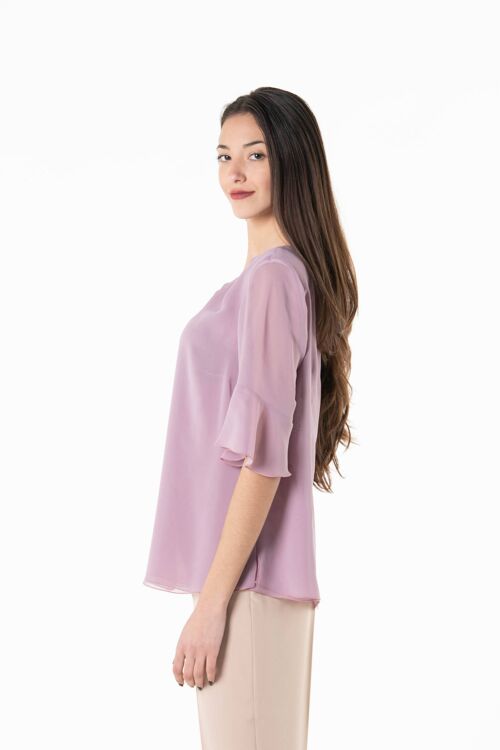 Purple Sheer Mousseline blouse