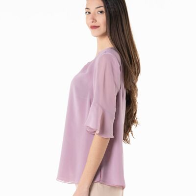 Purpurrote durchsichtige Mousseline-Bluse