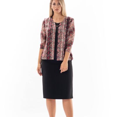 Blouse Col Rond Emprime avec Lurex