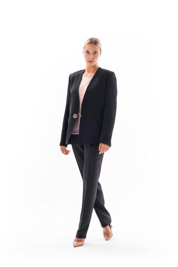 Blazer Noir Boucle Bouton 1