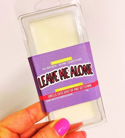 6 x Rude Wax Melts, Funny handmade soy wax melts - Leave me alone - Lavender scent - WM03