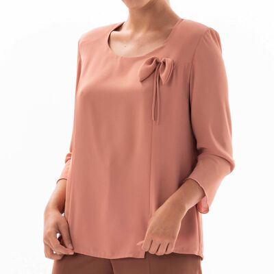 Blusa con cucitura viennese rosa nera