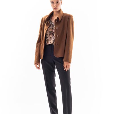 Blazer narrow waist Brown Velour