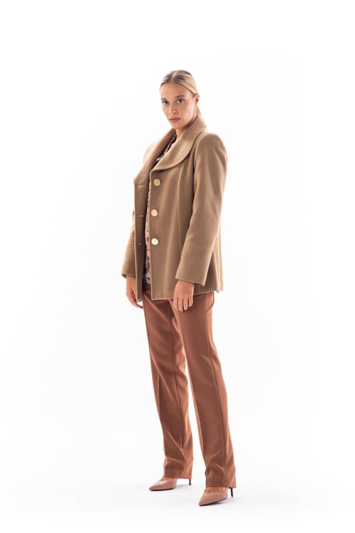 Blazer Narrow Waist Beige Velour