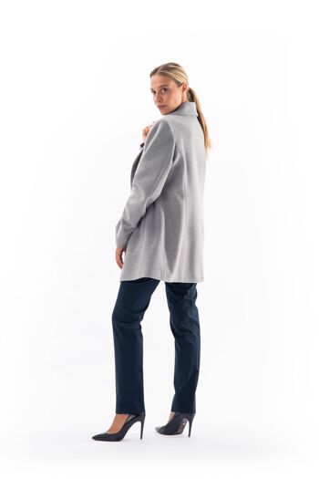 Blazer Long Business Velours Gris 2