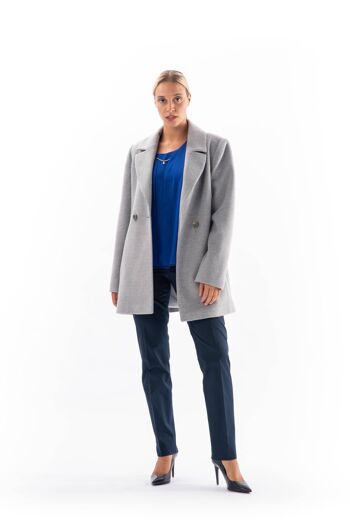 Blazer Long Business Velours Gris 3