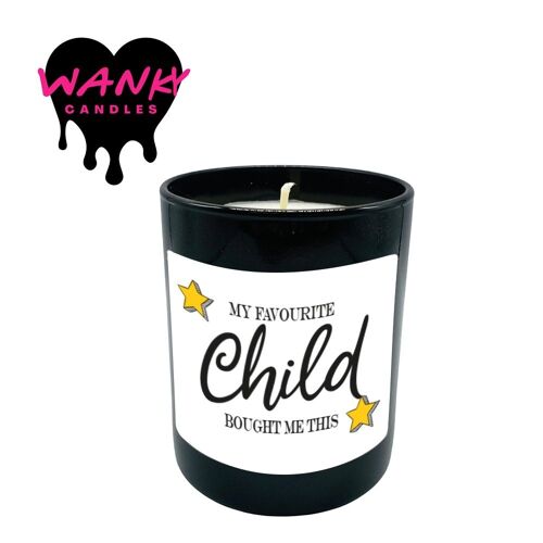 3 x Wanky Candle Black Jar Scented Candles - My Favourite Child Bought Me This - WCBJ160