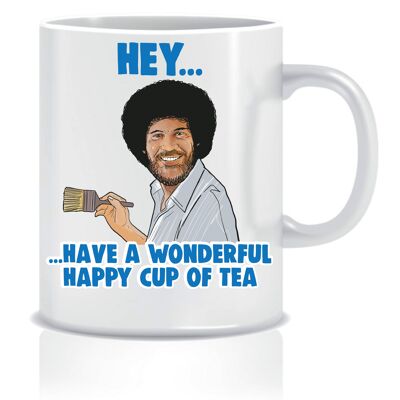 Bob Ross happy cup of tea - Mugs - CMUG89