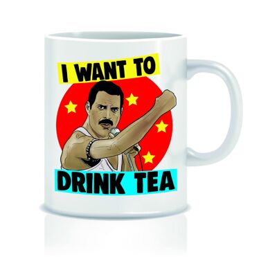 3 x Freddie Mercury Tasse – Ich möchte Tee trinken – Tassen – CMUG14