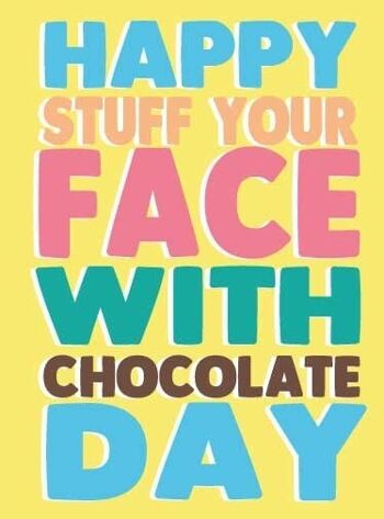 6 x Cartes de Pâques - Happy stuff you face with chocolate Day - E14