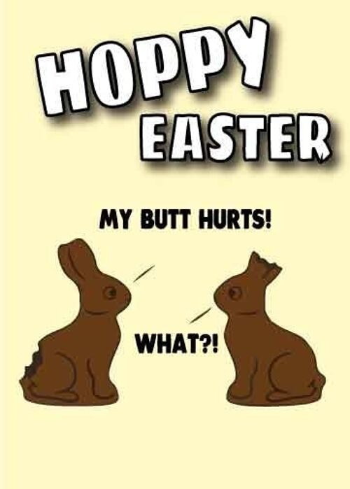 6 x Easter Cards - My Butt Hurts - E13