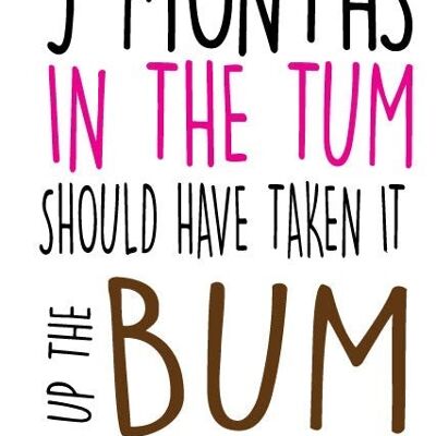 6 x New Baby Cards - Up the bum - New Parent - B19