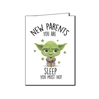 6 x Cartes Nouveau Bébé - Yoda Sommeil - Nouveaux Parents - B7