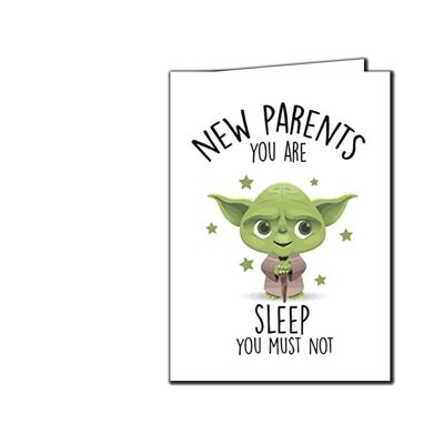 6 x New Baby Cards - Yoda Sleep - New Parents - B7