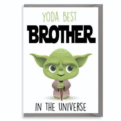 6 x Tarjetas de Felicitación - Yoda Mejor Hermano - Star Wars - C806