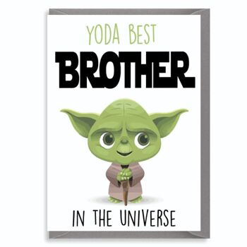 6 x Cartes de Voeux - Yoda Meilleur Frère - Star Wars - C806 1