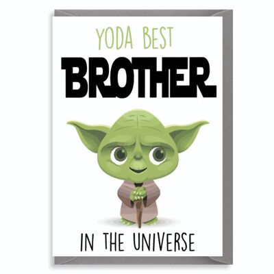 6 x Greeting Cards - Yoda Best Brother - Star Wars - C806